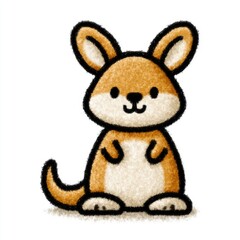 Fototapeta premium Cute kangaroo doodle illustration