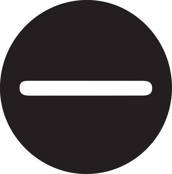 Minus Symbol Circle Icon Black Vector Illustration

