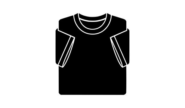 Black folded blank T-shirt luxury apparel mockup preview minimalist vector illustration