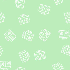 Fototapeta premium lack of sound video conference line seamless pattern lack of sound video conference thin line illustration