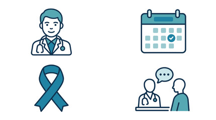 Fototapeta premium Medical Icons Doctor Calendar Ribbon Consultation Health Care Concept
