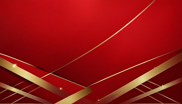 Luxury Premium Red Background And Gold Lines