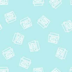 Fototapeta premium showcase with fish line seamless pattern showcase with fish thin line illustration