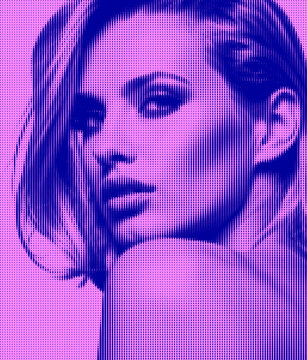 Large vector female profile with an editable background colour