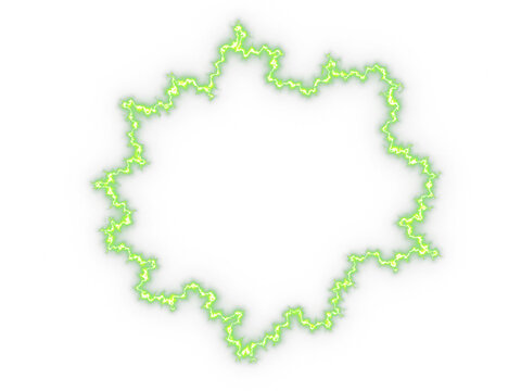 Green glowing electric frame PNG transparent overlay with lightning circular border, on transparent background
