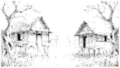 Detailed map of old city downtown area with streets and buildings outline © Fahmida