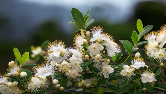 Myrtle Blooms In Full Splendor A Botanical Delight