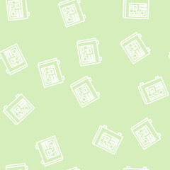 Fototapeta premium computer system line seamless pattern computer system thin line illustration