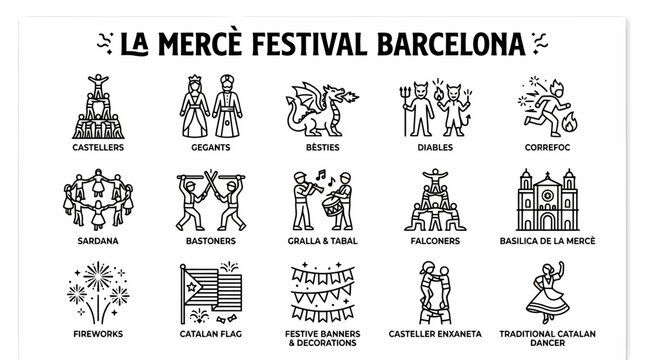 La Merc? Festival Barcelona Icons: Castellers, Giants, Dragons