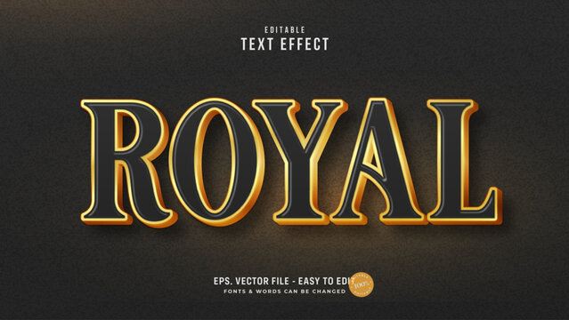 Royal Gold Editable Text Effect. Elegant Gold Text Style