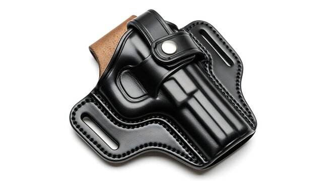 Black leather work boot with orange sole close up.