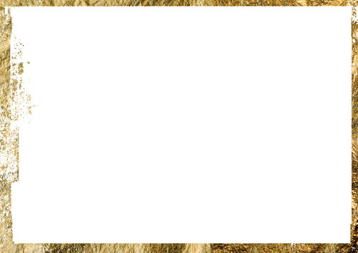 A3 Elegant gold textured border with distressed edges and transparent blackground