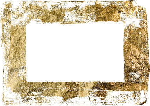 A3 Elegant gold textured border, distressed edges and transparent blackground