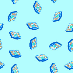 Fototapeta premium portable power isometric seamless pattern. portable power sign illustration