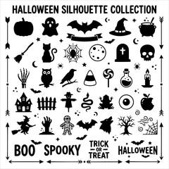 Fototapeta premium Professional Halloween silhouette collection for festive holiday design and craft projects