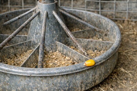 Metal wheel with a yellow object inside