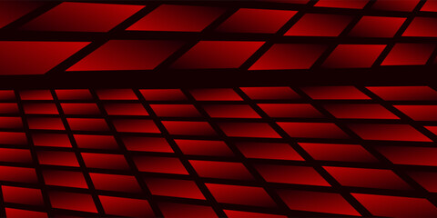 Fototapeta premium Modern abstract background in red color - geometric mosaic of rectangles with soft shadows - 3D-illustration