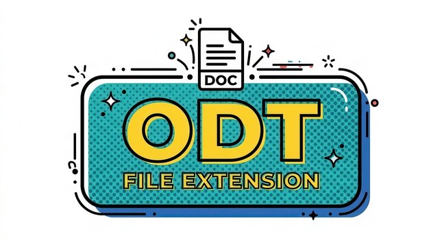 ODT file extension logo, document file type symbol