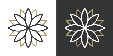 Fototapeta premium 菊の花のシンプルなベクターアイコン