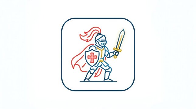 knight in armor with sword and shield