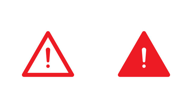 warning triangle red sign isolated on transparent background 