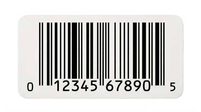 UPC barcode label sticker with numbers isolated on white background

