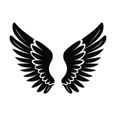 Obraz premium Elegant, sharp black angel wings vector silhouette for brand logos