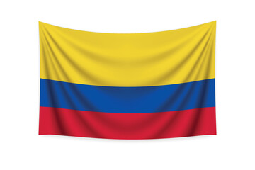 Obraz premium Colombia Flag Waving in Gentle Breeze