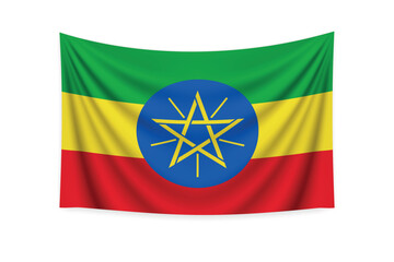 Obraz premium Ethiopian Flag Waving in the Wind