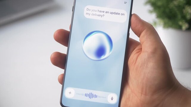 Giving an AI voice assistant a five-star rating in a mobile app