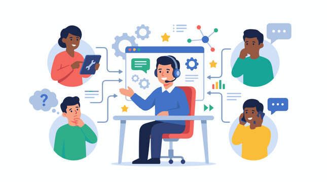 Customer support agents collaborate with clients to resolve issues and provide solutions