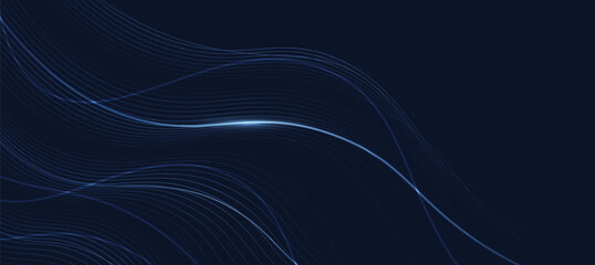 Fototapeta premium Abstract Blue Digital Light Lines Technology banner Background
