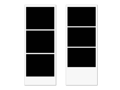 Photo Booth Frame Template Set With Blank Instant Photo Strip Vintage Polaroid Collage Layout