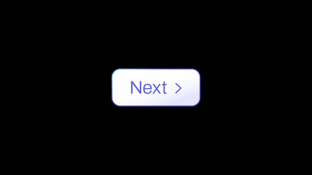 Next button icon animation 4K video. Modern rounded UI element with arrow symbol for user interface design, app navigation, and interactive website action on a dark background
