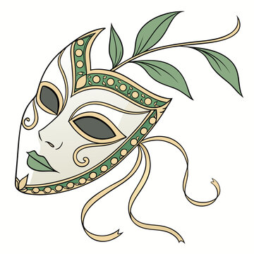 Ornate venetian style masquerade face mask with masquerade venetian carnival