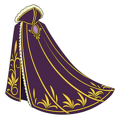 Royal purple velvet cape with gold embroidery and fur trim embroidery monarchy © mst tishu
