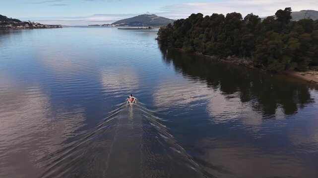 Rio mi&ntilde;o river emptying into the atlantic ocean, forming an estuary separating spain and portugal