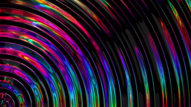 Rainbow glass concentric arc refracted streamer animation