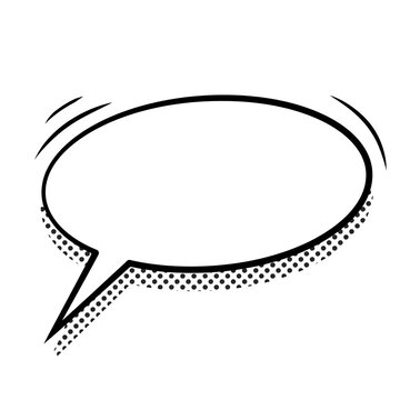 Comic speech bubble with halftone pattern. Isolated pop art thought balloon for design.