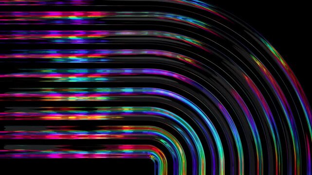 Rainbow glass rounded rectangle refraction streamer animation