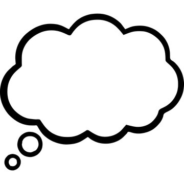 Thought bubble icon. Hand drawn speech cloud for communication and thinking concepts.