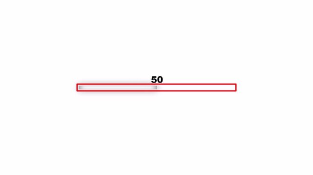 Neon Glowing Progress Bar Animation With Percentage Counter On Black Background 4K