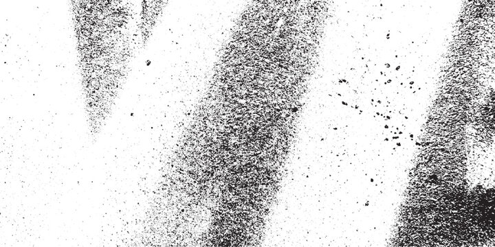 Abstract black spray paint brush strokes and textured vertical lines on white background for industrial grunge aesthetic
