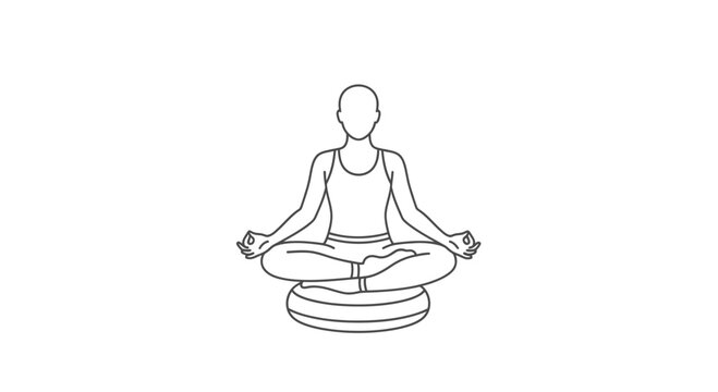 Meditating Yogi in Lotus Pose with Gyan Mudra Vector Illustration