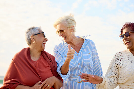 Women Share Joy During Outdoor Activity