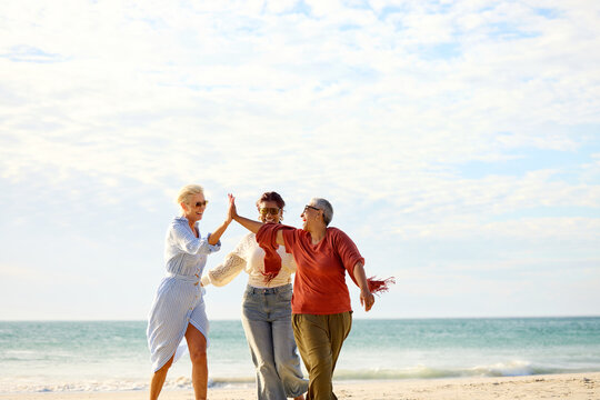 Friends Relax at the Beach