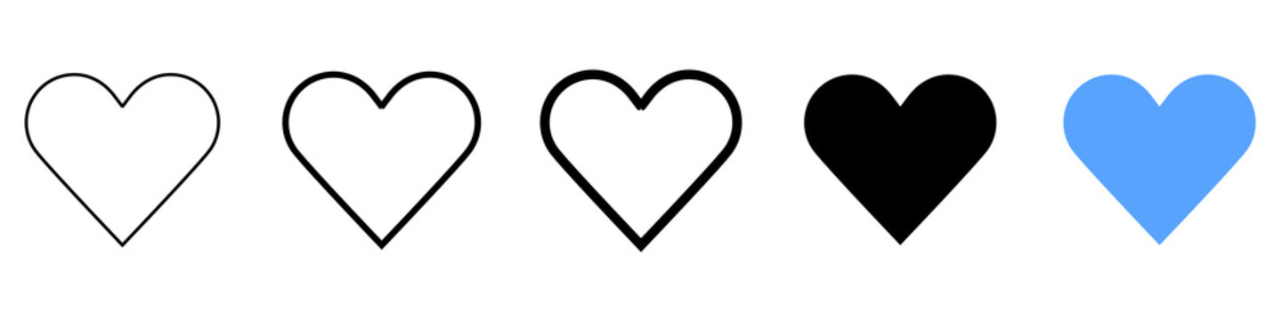 Heart icon. Love symbol. Simple pictogram for like, favorite, romance, care, health, relationship, emotion and social media reaction design.