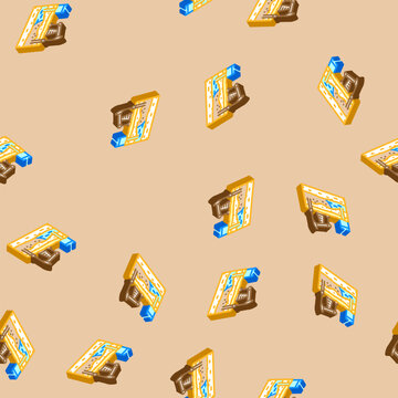 enhanced recovery eor isometric seamless pattern. enhanced recovery eor sign illustration