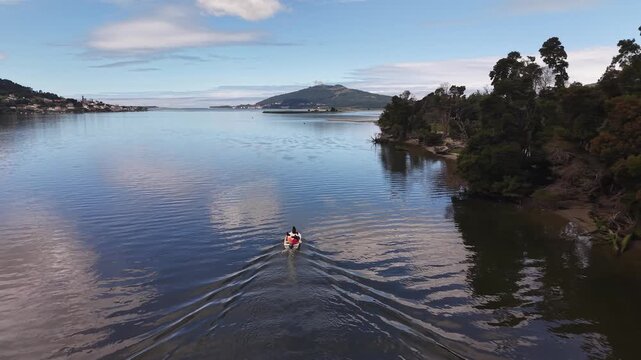 Rio mi&ntilde;o river emptying into the atlantic ocean, forming an estuary separating spain and portugal