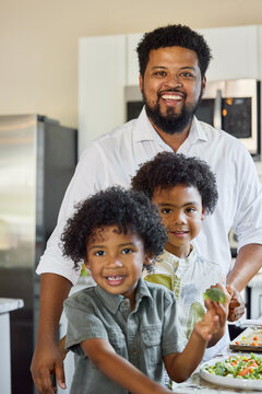 Family Cooking Together in the Kitchen